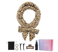 Lot de 8 bigoudis sans chaleur en velours doux pour un usage quotidien/fête - Style maison facile à faire soi-même (léopard)
