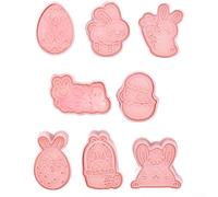 Lot de 8 biscuits en polypropylène pour Pâques | Adorables motifs de dessins animés, en plastique, parfaits pour les cookies, fondants, cadeaux de fête, pâtisserie familiale