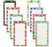 Lot de 8 bloc-notes magnétiques pour liste de courses, réfrigérateur | Bloc de 25 feuilles/pièce de listes de choses à faire, bloc de liste de courses amovible pour les courses du réfrigérateur