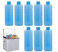 Lot de 8 Blocs de Glace Fins - Boîte de congélation en de Refroidissement | Packs de congélation Portables | Conservateur de chaîne du Froid Bleu pour réfrigérateur, Ventilateur d'air, Voyage