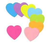 Lot de 8 blocs de notes en forme de cœur autocollants 240 feuilles-Notes multicolores autocollantes - Bloc de notes à message-Autocollants pour bureau, école, maison- papier transparent