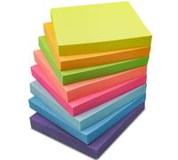 Lot de 8 blocs-notes adhésifs de 7,6 x 7,6 cm, 82 feuilles/bloc, bloc-notes autocollants multicolores - Fournitures de bureau vierges pour enseignants, fournitures de bureau et de rentrée scolaire.