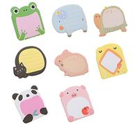 Lot de 8 blocs-notes autocollants en forme d'animaux de dessin animé pour petit déjeuner - Papeterie scolaire - Cadeau pour enfants - Fournitures de papeterie - Style aléatoire - Joli et attrayant