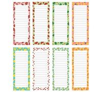 Lot de 8 blocs-notes magnétiques de fruits - 22,9 x 8,9 cm - 60 feuilles par bloc-notes pour liste d'épicerie, liste de courses, liste de tâches, rappels, recettes