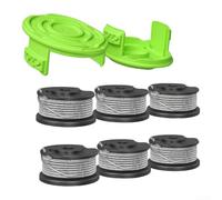 Lot de 8 bobines de fil en nylon pré-enroulées pour débroussailleuse Greenworks - Résistantes à la chaleur - Pour l'entretien de la pelouse et les travaux de bordure