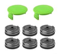 Lot de 8 bobines de rechange pour débroussailleuse Greenworks G40LT G40LTK2 G40LTK2X 2101507UA 40 V, 6 bobines double ligne et 2 cache-bobines