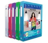Lot de 8 Boite à bouton pression Polyvision 24x32, dos de 40, en polypro, coloris assortis (5)