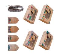 Lot de 8 boîtes de fenêtre en papier kraft pour fête de l'Aïd