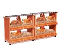 Lot de 8 boîtes de nidification en bois à 8 compartiments pour poules, canards, volailles, poulailler, collecte facile des œufs