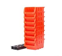 Lot de 8 boîtes de rangement emboîtables et empilables - 16 x 10,5 x 7,5 cm - Design compact - Pour atelier ou garage - Plastique robuste pour petits outils et quincaillerie