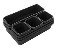 Lot de 8 boîtes de rangement pour tiroirs - Boîtes de maquillage, cosmétiques et articles ménagers, Noir , Taglia Unica