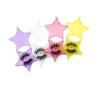 Lot de 8 boîtes de rangement vides en plastique en forme d'étoile pour faux cils 3D - Boîte cadeau pour femme et fille - 4 couleurs
