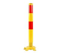 Lot de 8 bornes de sécurité en acier avec bande réfléchissante pour le contrôle de la circulation, les barrières de stationnement et la construction de routes - Comprend des boulons d'ancrage pour une