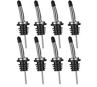 Lot de 8 bouchons à vin en acier inoxydable avec couvercles et design conique étanche pour bars, clubs et décanteurs Argenté