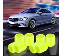 Lot de 8 bouchons anti-poussière pour pneus de voiture et vélo - Bouchons de valve fluorescents universels qui brillent dans le noir - Bouchons de tige de roue de voiture et de vélo - Bouchons