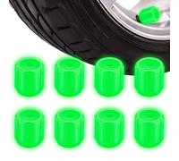 Lot de 8 bouchons de valve de pneu phosphorescents de 0,8 cm - Décoration de véhicule - Pour motos, véhicules utilitaires, SUV, vélos, cyclomoteurs et conduite de nuit