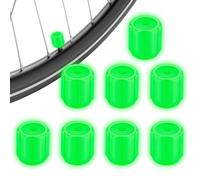 Lot de 8 bouchons de valve phosphorescents de 0,76 cm - Accessoires de voiture - Bouchons de valve de roue phosphorescents - Pour voitures, SUV, camions, motos, cyclomoteurs, vélos