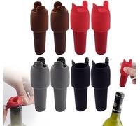 Lot de 8 bouchons de vin en silicone pour bouteilles de vin - Réutilisables et hermétiques pour bouteille de champagne, conservateur de bouchon de vin anti-fuite pour garder les boissons fraîches