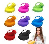 Lot de 8 bouchons distributeurs de bouteilles de lait en silicone, 48 mm de diamètre, couvercles à bec verseur anti-fuite, réutilisables en verre, pour boissons à thé, sans odeur