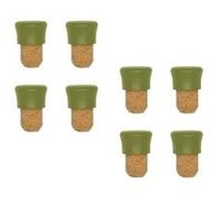 Fackelmann 9901850 Lot de 8 bouchons en liège, Bouchons à bouteille en liège et plastique, bouchons de liege, bouchon, bouchons bouteille, bouchon de vin, Vert, Plastique bio, 2,5 x 4 cm