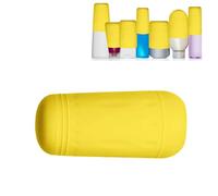 Lot de 8 bouchons en silicone pour bouteille de voyage, pour liquides et articles de toilette anti-fuite, 7,5 x 3,4 cm, Jaune, Couvercles de bouteille de voyage en silicone