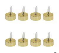 Lot de 8 bougies LED chauffe-plats D.5 5cm métal doré - Atmosphera Créateur d'intérieur