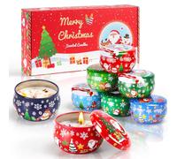 Lot de 8 Bougies Parfumées en Cire de Soja Naturelle pour Cadeau Femme, Coffret Bougies Parfumées Cadeau d'Aromathérapie pour Soulager le Stress, Décoration pour Noël, Anniversaire, Yoga (A)