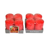 Lot De 8 Bougies Votives Decoratives Parfumées, Anti Tabac, Et pour Créer Une Ambiance. Rouge, Parfum Fraise 4x6cm Duree 10h