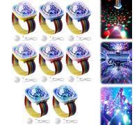 Lot de 8 boules à facettes - Bracelet lumineux avec 5 modes dynamiques - Mini boule disco - Rechargeable par USB - Avec ventouse - Pour décoration de fête, voiture, danse, DJ