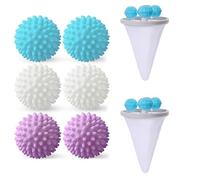 Lot de 8 boules de lavage réutilisables pour machine à laver, sèche-linge avec filtre à cheveux, pour la maison, le nettoyage des vêtements