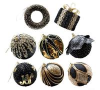 Lot de 8 boules de Noël en plastique incassable pour décoration de sapin et de table