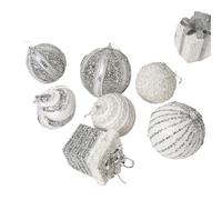 Lot de 8 boules de Noël scintillantes - Anti-ombre - Décoration de sapin de Noël - Pour porte couronne, mur, arbre de vacances