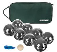 Lot de 8 boules de pétanque avec accessoires pour activités de plein air Motifs gravés Couvercle 22915