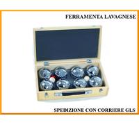 Lot de 8 boules de pétanque en boîte en bois avec boules et compteur