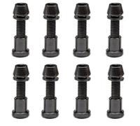 Lot de 8 boulons en titane M5x16 18/20 mm avec rondelle, vis à tête hexagonale, écrou de serrage for potence de vélo, verrouillage de fourche avant(Black,M5x18mm)