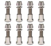 Lot de 8 boulons en titane M5x16 18/20 mm avec rondelle, vis à tête hexagonale, écrou de serrage for potence de vélo, verrouillage de fourche avant(Silver,M5x20mm)
