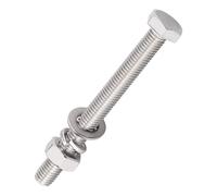 Lot de 8 boulons hexagonaux M8 - 1,25 x 80 mm - Comprend des boulons, des écrous, des rondelles plates et de verrouillage, en acier inoxydable 304 18/8, filetage complet, par RoyceMart