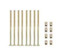 Lot de 8 boulons M6 x 120 mm pour meubles, vis hexagonales en acier au carbone avec écrous à barillet pour chaise, meuble, lit