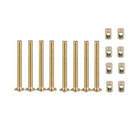 Lot de 8 boulons M6 x 60 mm pour meubles, en acier au carbone, vis à six pans creux avec écrous à barillet pour chaise, meuble, lit