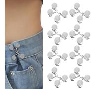 Lot de 8 Bouton Jean Clipsable Ajustable, Serre Taille pour Jean, 2 Style Boucle en Jeans Clipsable, Boutons de Pantalon Amovibles, Adaptable à Toutes Tailles, Pas de Couture ni d'outils