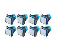Lot de 8 Boutons de Jeu Arcade Carré Lumineux Bordure Transparente 32 mm Couleur: Bleu Retro Gaming Bartop Jeux Vidéo