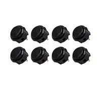 Lot de 8 Boutons de Jeu Arcade Clipsable SANWA OBSF-30 Couleur: Noir Retro Gaming Bartop Jeux Vidéo