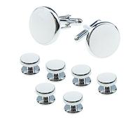 Lot de 8 boutons de manchette pour homme - Boutons de manchette et clous pour chemise de smoking - Pour mariage, Saint-Valentin, festival, anniversaire, remise de diplôme, 20mm x 18mm, Blanc, Cuivre