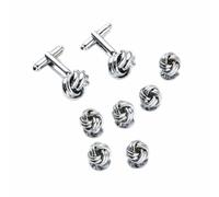 Lot de 8 boutons de manchette ronds pour homme - E, taille unique, Métal, Pas de gemme