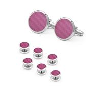 Lot de 8 boutons de manchette ronds pour homme, taille unique, Métal, Pas de gemme
