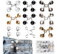 Lot de 8 boutons de pantalon réglables - Sans couture - Universel pour jeans et pantalons - Réduit la taille de 3 à 5 cm - Facile à mettre et à enlever