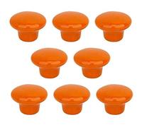 Lot de 8 boutons de porte de placard colorés - 32 mm (orange) - Rond - En céramique - Pour tiroir de cuisine, armoire, tiroir - Pour chambre d'enfant