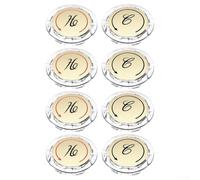 Lot de 8 boutons d'index de robinet en acrylique et chromé pour poignées d'évier et de douche à double poignée - 3,4 cm de diamètre extérieur / 2,6 cm ID, étiquette chaude « H » et froide « C »