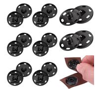 Lot de 8 boutons pression noirs en métal - 25 mm - Boutons pression invisibles pour vêtements, couture, loisirs créatifs