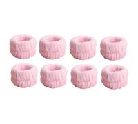 Lot de 8 bracelets absorbants en microfibre pour le lavage du visage - Serviettes douces en flanelle pour empêcher l'eau de couler vers le bas des bras (rose)